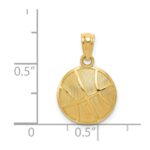 14K Satin and Polished Basketball Pendant - Image 4