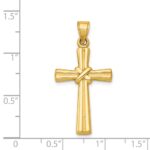 14k Hollow -X- Center Cross Pendant - Image 4