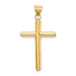 14k Polished Tube Cross Pendant - Image 4