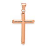 14k Rose Gold Polished Tube Cross Pendant