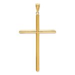 14k Large Polished Tube Cross Pendant - Image 3