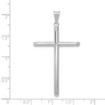 14k White Gold Polished Tube Cross Pendant - Image 2