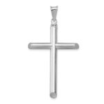 14k White Gold Polished Tube Cross Pendant