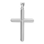 14k White Gold Polished Tube Cross Pendant - Image 3