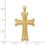 14k Diamond-cut Cross Pendant - Image 4