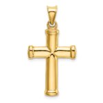 14k Polished Stamping Cross Pendant - Image 3