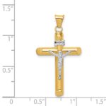 14k Two-Tone Polished Crucifix Pendant - Image 3