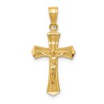 14k Diamond-cut Crucifix Pendant