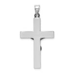 14k White Gold Polished Crucifix Pendant - Image 3
