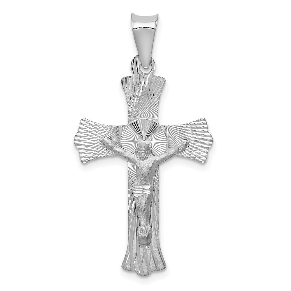 K6309.jpg 14k White Gold Crucifix Pendant - Image 1