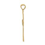 14k and White Rhodium Diamond-cut Filigree Cross Pendant - Image 2