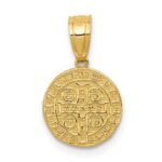 14k Polished San Benito Medal Solid 2-Sided Small Round Pendant - Image 4