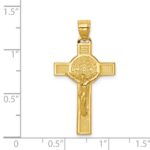 14k Polished San Benito Solid 2-Sided Crucifix Pendant - Image 3