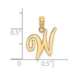 14KY Script Letter W Initial Pendant - Image 3