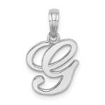 14KW White Gold Script Letter G Initial Pendant