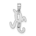 14KW White Gold Script Letter K Initial Pendant - Image 4