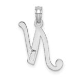 14KW White Gold Script Letter N Initial Pendant - Image 4