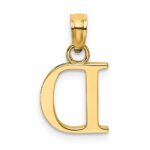 14KY Polished Block Letter D Initial Pendant - Image 4