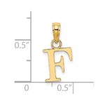 14K Polished Block Letter F Initial Pendant - Image 3