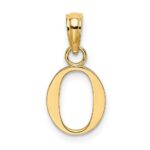 14K Polished Block Letter O Initial Pendant