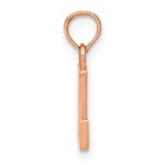 14K Rose Gold Polished Block Letter L Initial Pendant - Image 2
