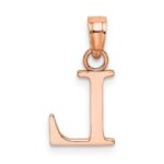 14K Rose Gold Polished Block Letter L Initial Pendant - Image 3