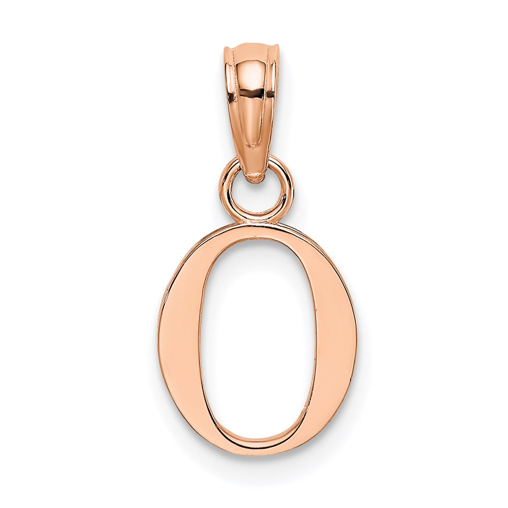 K6423RO.jpg 14K Rose Gold Polished Block Letter O Initial Pendant - Image 1