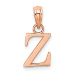 14K Rose Gold Polished Block Letter Z Initial Pendant