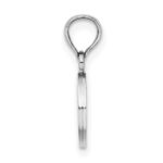 14K White Gold Polished Block Letter O Initial Pendant - Image 2