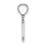 14K White Gold Polished Block Letter U Initial Pendant - Image 2