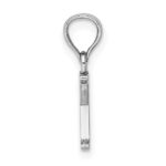 14K White Gold Polished Block Letter X Initial Pendant - Image 2