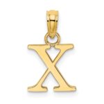 14K Polished Block Letter X Initial Pendant