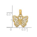 14K Cut-Out Small Butterfly Charm - Image 3