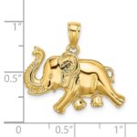 14K 2-D Elephant Running with Raised Trunk Charm - Image 3