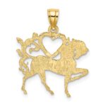 14K Textured Heart and Horse Charm - Image 4