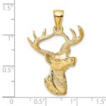 14K 2-D Deer Head 8-Point Buck Profile Charm - Image 3