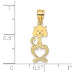 14K Cut-Out Textured Cat Charm - Image 3