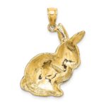14K Textured Sitting Rabbit Charm - Image 3