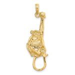 14K 2-D Textured Hanging Monkey Charm - Image 4