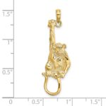 14K 2-D Textured Hanging Monkey Charm - Image 3
