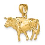 14K 3-D Bull with Horns Charm - Image 6