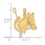 14K Textured Horse Head with Crop and Shoe Charm - Image 3
