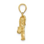 14K 2-D Elephant with Raised Trunk Charm - Image 2