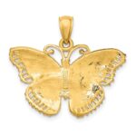 14K Textured Butterfly Pendant - Image 4