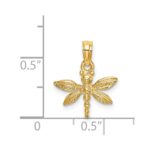 14K 2-D Mini Dragonfly with Solid Wings Charm - Image 3