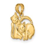14K 3-D Polished Two Kittens Charm - Image 5