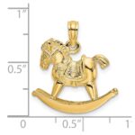 14K 3-D Playful Rocking Horse Charm - Image 3