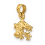 14K 3-D Textured Mini Frog Facing Down Charm - Image 4