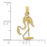 14K 3-D Textured Flamingo Charm - Image 3