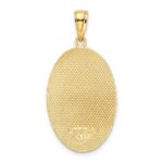 14K Floral Oval with Engravable Center Charm - Image 3